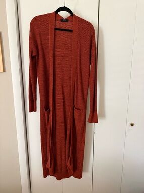 Able Long Cardigan in Rust
